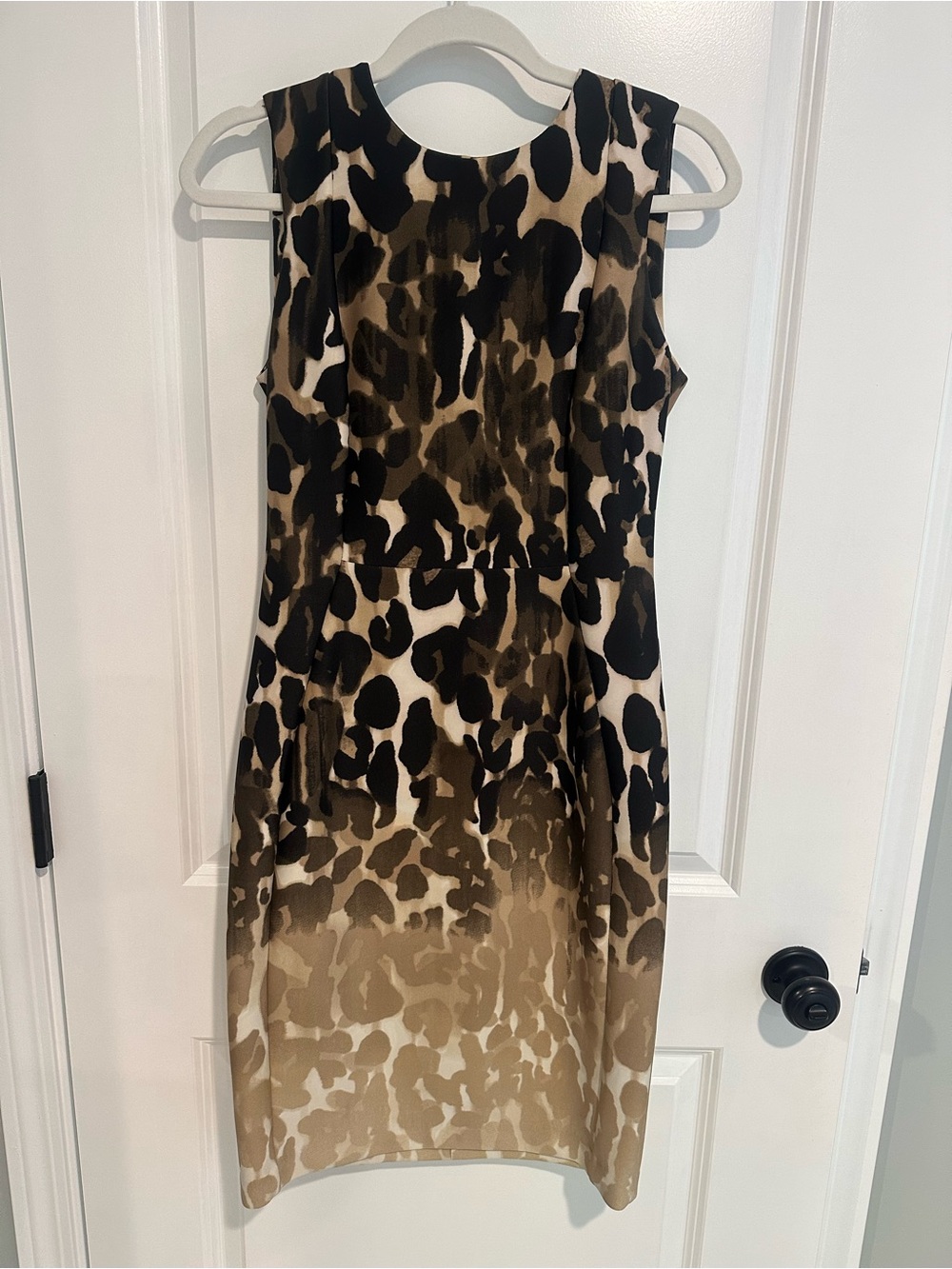 Calvin Klein Leopard-Print Dress - Black & Tan